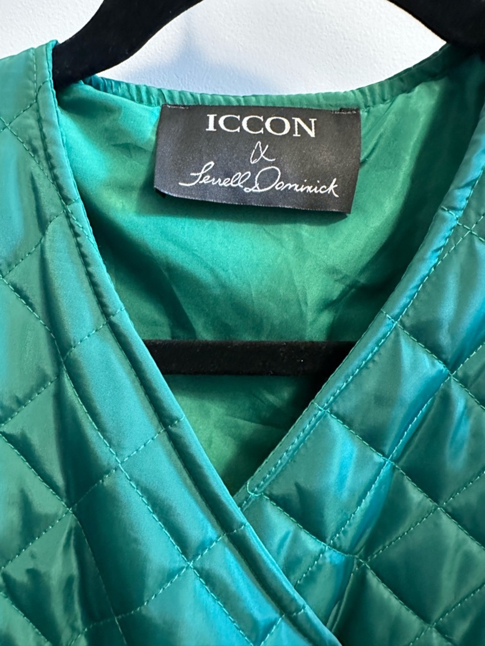 Quilted Wrap Midi Dress in Green(swipe to see color) - Picture 4 of 4